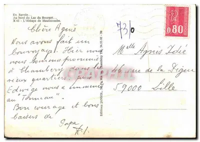Abbaye de Haute-combe — Luftbild — Éditions JANSOLI, n° 4310 — Rückseite