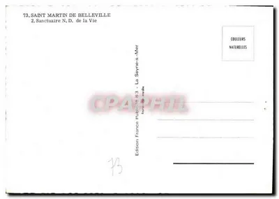 Heiligtum N.D. des Lebens — Saint-Martin-de-Belleville — Edition France Publicité 83 — Rückseite