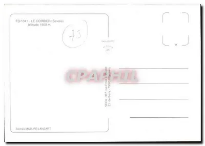 Le Corbier — estação de esqui — editor SECA, 75000 Châtenay — Verso