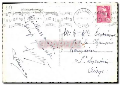 Jezioro Bourget — Abpia Haut-Bombe — wydawca La Savoie Pittoresque, nr 248 — Rewers