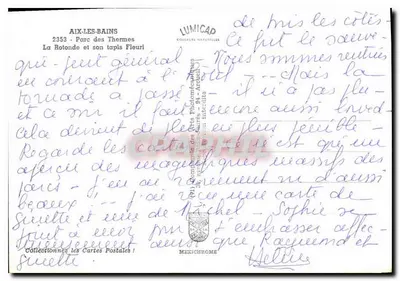 Aix-les-Bains — Parque dos Termas, A Rotonda e seu tapete florido — Lumicap — Verso