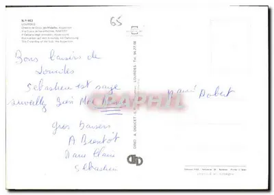 Lourdes — Aparição da Virgem — Editor DINO A. DOUCET, n° 463 — Verso