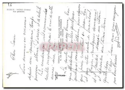 Nyons (Drôme) — Vista generale — Edizioni 'La Digoine' HACHETTE, 38900 Grenoble — Verso