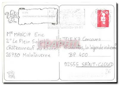 Châteauneuf-du-Rhône — widok panoramiczny i zabytkowe ruiny — CRAPHIL — Rewers