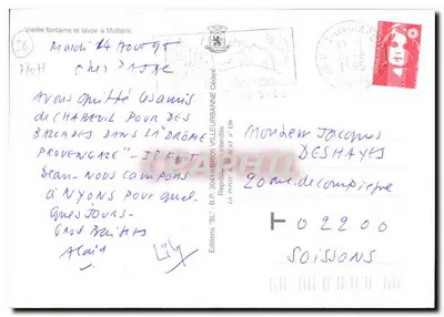 Fontanna i basen w Mollans — Widok z Południa — Wydawnictwo 'SL' — Rewers