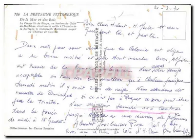 Presqu'île de Rhuys — Carta postal turística — Edições da Bretanha — Verso