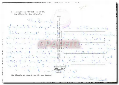 Milly-la-Forêt (S.-et-O.) — A Capela dos Simples — Edição Ballerín — Verso
