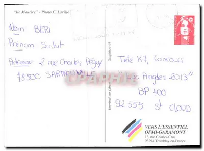 Ilha Maurício — Foto C. Laville — Graphiprice 84 — Verso