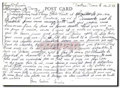 Bagdá — Ponte do Rei Faisal II — editor desconhecido, n° 217 — Verso