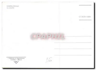 Nyons — O campanário — Edições e Impressões Comblier / Mâcon — Verso