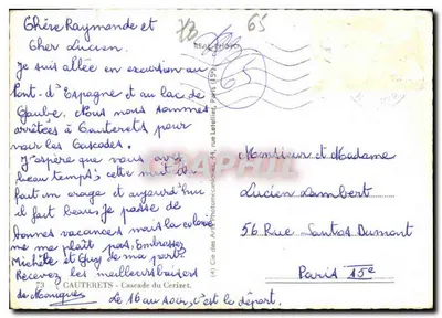 Wodospady Cauterets — Wydawca Cap — Nr 73 — Rewers