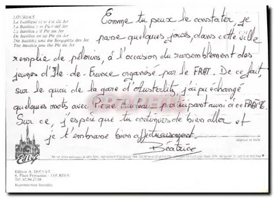 Lourdes — cidade da esperança — Edição A. DOUCET — Verso