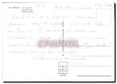Sousse — Ogólny widok — wydawca KAHN, Tunis — Rewers