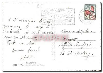 Cauterets — Ogólny widok z Pauz — P. Chambon, 1105 — Rewers