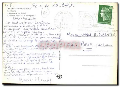 Antibes — vista panorâmica — editor desconhecido, n° de série 23 — Verso