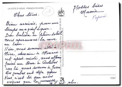 A Costa Azul — Grasse, Cannes, Menton, Monaco, Nice — Éditions MAR — Verso