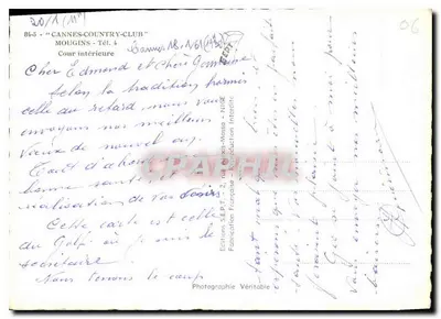 Cannes-Country-Club — Wewnętrzny plac — Wydawnictwo S.I.E.P.T. - N.I.D.E. — Rewers