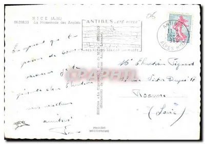 La Promenade des Anglais — Nizza — Edities & La Crémerie, 7, rue du Midi, Antibes — Achterkant