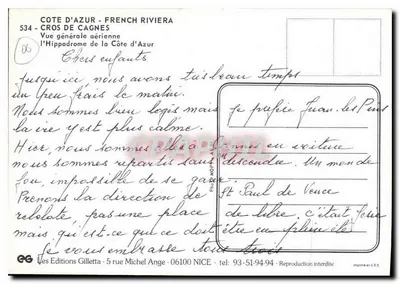 Cagnes-sur-Mer — Hipodrom — Wydawnictwo Gilletta — Rewers