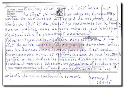 Cannes — Le Suquet — Éditions MAR — Rückseite