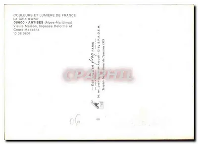 Vecchia Casa, Vicolo Delorme — Antibes (Alpi Marittime) — Edizioni Jean-Arcuelli — Verso