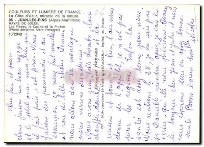 Juan-les-Pins — Praias, Casino e a Pinède — Éditions d'Art Yvón — Verso