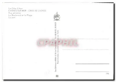 Cagnes-sur-Mer - Cros de Cagnes — Vista aérea, Boulevard e o porto — Edições « MAR » — Verso