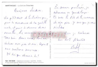 Martinique - A Vista dos Três Ilhas — Edições Baudry, Ref. AM 8338 — Verso