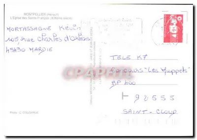 Montpellier — Kościół Świętych Franciszka — Wydawnictwo Méridional — Rewers