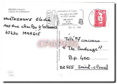 Béziers — Katedra św. Marii Magdaleny — Éditions Méridionales — Rewers