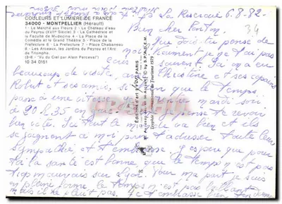 Montpellier — widok panoramiczny i zabytkowe miejsca — Wydawnictwo 34-Archi — Rewers