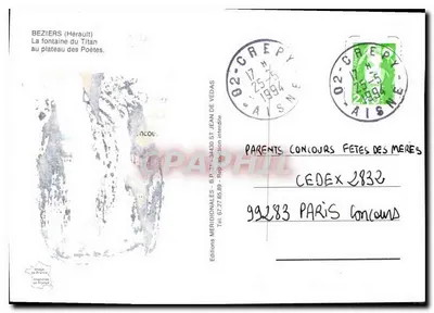 Fontanna Titan — Béziers — Wydawnictwo Méridionales — Rewers