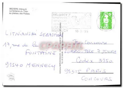 Béziers — A fonte do Titã — Éditions Méridionales — Verso