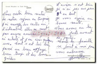 Konak Meydanı e Saat Kulesi — Izmir — editor Ticaret Kahtpostal 1960 — Verso