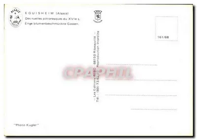 Eguisheim (Alsace) — ruas pitorescas do século XVII — Les Editions Ribo — Verso