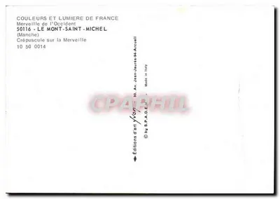 Mont-Saint-Michel — zachód na cud — Wydawnictwo S.P.A.D.E. (Włochy) — Rewers