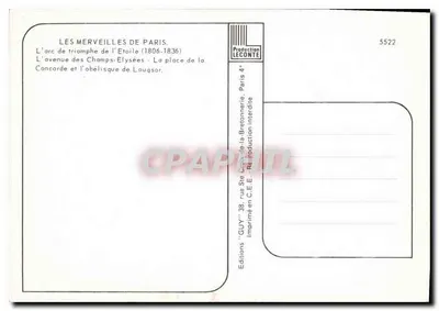 Dalla Stella alla Concorde — Arco di Trionfo e Piazza della Concorde — Edizioni Leconte — Verso