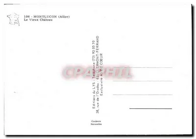 Montluçon (Allier) — O Velho Castelo — Éditions du LYS — Verso