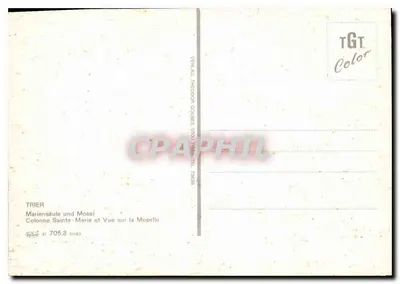 Trier — Coluna Santa Maria e Vista sobre a Mosela — Verlag Theodor Gögges — Verso