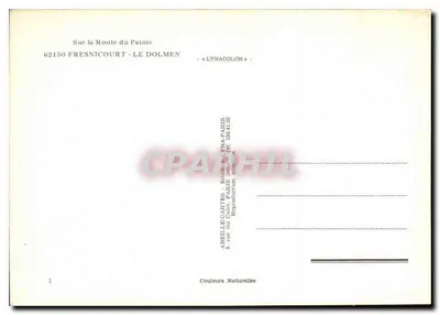 Dolmen Fresnicourt — Trasa Patois — wydawca Lyna, nr 1 — Rewers