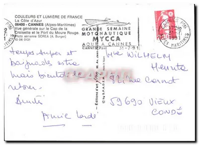 Widok ogólny na Kap Ciepłej Półki i Port Moure Rouge — Cannes — Wydawnictwo S.P.A.D.E.M. n° 06400 — Rewers