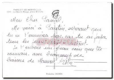 Le Moulin-Rouge — Paryż — Wydawnictwo Guy, n° 5313 — Rewers