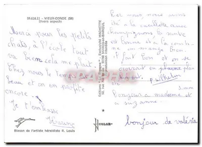 Vieux-Condé — Divers aspectos — Edições 'La Gagne' — Verso
