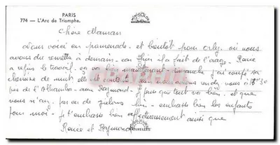 Arc de Triomphe — Paryż — wydawca Mitteleuropa, n° 774 — Rewers