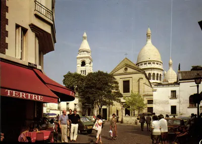 Montmartre : Plac Tertre — kościoł św. Piotra i basylika Sacré-Cœur — Wydawnictwo GUY, Paryż
