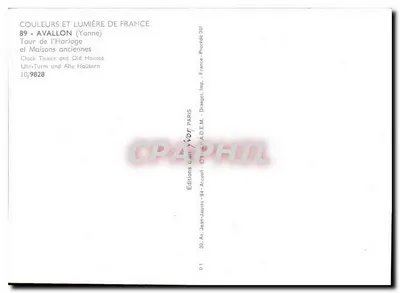 Avallon (Yonne) — Wieża zegarowa i stare domy — Éditions Yvon — Rewers