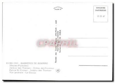 Bagnères-de-Bigorre — vue générale — Société des Cartes Postales APA-POUX - ALBI — Verso