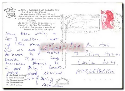 Duna Pilat — Basen Arcachon (33) — Wydawca: Cartes Postales Naturelles — Rewers
