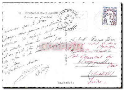 Skaliste tereny w kierunku Poul-Brié — Penmarch (Saint-Guénolé) — Romaccilor, nr K.100 — Rewers