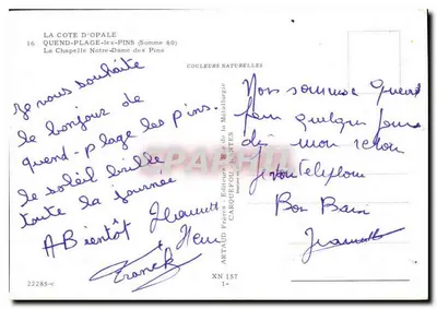 A Capela Nossa Senhora dos Pinhos — Quend-Plage-les-Pins (Somme 80) — Artaud Frères - Carquefou - Nantes — Verso